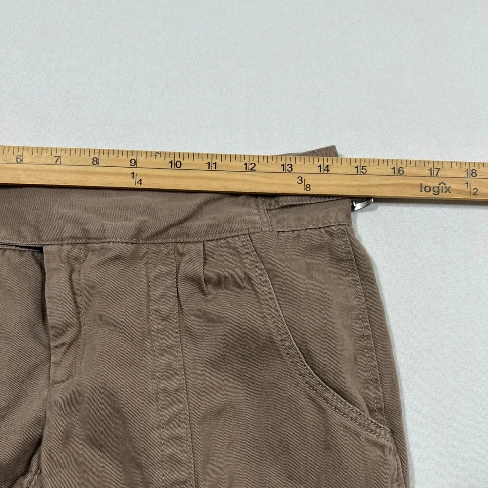Banana Republic Heritage Utility Pants Italian Linen Blend Buckle Taupe Womens 2
